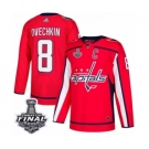 Men's Adidas Washington Capitals #8 Alex Ovechkin Authentic Red Home 2018 Stanley Cup Final NHL Jersey