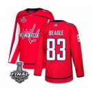 Men's Adidas Washington Capitals #83 Jay Beagle Authentic Red Home 2018 Stanley Cup Final NHL Jersey