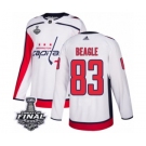 Men's Adidas Washington Capitals #83 Jay Beagle Authentic White Away 2018 Stanley Cup Final NHL Jersey