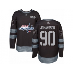 Men's Adidas Washington Capitals #90 Marcus Johansson Authentic Black 1917-2017 100th Anniversary NHL Jersey