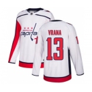 Men's Capitals #13 Jakub Vrana White Road Authentic Stitched Hockey Jersey