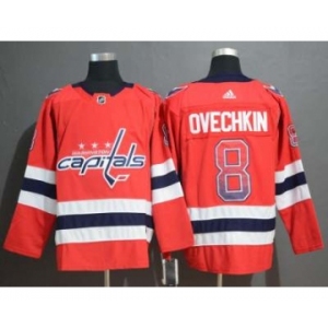 Men's Capitals #8 Alex Ovechkin Red Drift Fashion Stitched Hockey Hockey Jersey