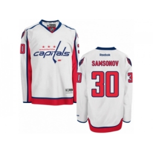 Men's Reebok Washington Capitals #30 Ilya Samsonov Authentic White Away NHL Jersey