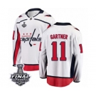 Men's Washington Capitals #11 Mike Gartner Fanatics Branded White Away Breakaway 2018 Stanley Cup Final NHL Jersey