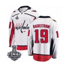 Men's Washington Capitals #19 Nicklas Backstrom Fanatics Branded White Away Breakaway 2018 Stanley Cup Final NHL Jersey