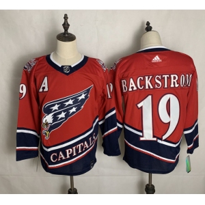 Men's Washington Capitals #19 Nicklas Backstrom Red Retro 2020 Hockey Jersey