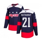 Men's Washington Capitals #21 Garnet Hathaway Adidas Authentic 2018 Stadium Series Jersey - Navy Blue