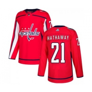 Men's Washington Capitals #21 Garnet Hathaway Adidas Authentic Home Jersey - Red