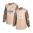 Men's Washington Capitals #21 Garnet Hathaway Adidas Authentic Veterans Day Practice Jersey - Camo