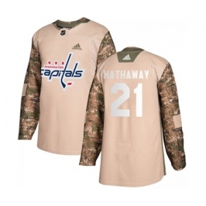 Men's Washington Capitals #21 Garnet Hathaway Adidas Authentic Veterans Day Practice Jersey - Camo