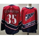 Men's Washington Capitals #35 Lundqvist Red Retro 2020 Hockey Jersey