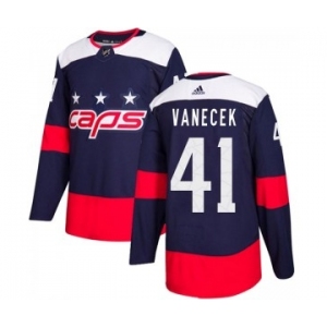 Men's Washington Capitals #41 Vitek Vanecek Adidas Authentic 2018 Stadium Series Jersey - Navy Blue
