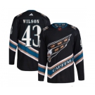 Men's Washington Capitals #43 Tom Wilson Black 2022-23 Reverse Retro Stitched Jersey