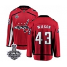 Men's Washington Capitals #43 Tom Wilson Fanatics Branded Red Home Breakaway 2018 Stanley Cup Final NHL Jersey