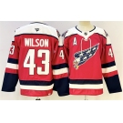 Men's Washington Capitals #43 Tom Wilson Red With A Patch Stitched Hockey Jersey