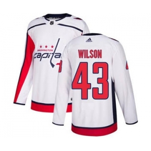 Men's Washington Capitals #43 Tom Wilson White Road Stitched Hockey Jersey