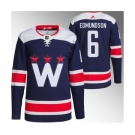 Men's Washington Capitals #6 Joel Edmundson Navy Stitched Jersey