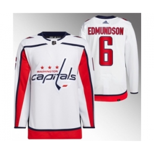 Men's Washington Capitals #6 Joel Edmundson White Stitched Jersey