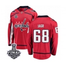 Men's Washington Capitals #68 Jaromir Jagr Fanatics Branded Red Home Breakaway 2018 Stanley Cup Final NHL Jersey