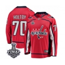 Men's Washington Capitals #70 Braden Holtby Fanatics Branded Red Home Breakaway 2018 Stanley Cup Final NHL Jersey