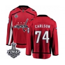 Men's Washington Capitals #74 John Carlson Fanatics Branded Red Home Breakaway 2018 Stanley Cup Final NHL Jersey