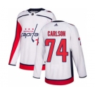 Men's Washington Capitals #74 John Carlson White Road Stitched Hockey Jersey