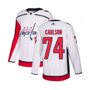 Men's Washington Capitals #74 John Carlson White Road Stitched Hockey Jersey