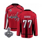 Men's Washington Capitals #77 T.J. Oshie Fanatics Branded Red Home Breakaway 2018 Stanley Cup Final NHL Jersey