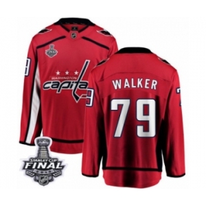 Men's Washington Capitals #79 Nathan Walker Fanatics Branded Red Home Breakaway 2018 Stanley Cup Final NHL Jersey