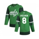 Men's Washington Capitals #8 Alex Ovechkin 2020 St. Patrick's Day Stitched Hockey Jersey Green