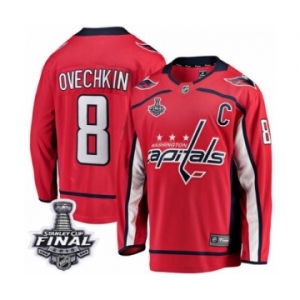 Men's Washington Capitals #8 Alex Ovechkin Fanatics Branded Red Home Breakaway 2018 Stanley Cup Final NHL Jersey