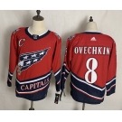 Men's Washington Capitals #8 Alex Ovechkin Red Retro 2020 Hockey Jersey