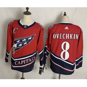 Men's Washington Capitals #8 Alex Ovechkin Red Retro 2020 Hockey Jersey