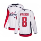 Men's Washington Capitals #8 Alex Ovechkin White Road Stitched Hockey Jersey