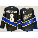 Men's Washington Capitals #8 Alexander Ovechkin Black 2024-25 C Patch Home Stitched Hockey Jersey