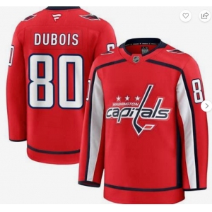 Men's Washington Capitals #80 Pierre-Luc Dubois Red 2024-25 Home Stitched Hockey Jersey