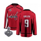 Men's Washington Capitals #9 Dmitry Orlov Fanatics Branded Red Home Breakaway 2018 Stanley Cup Final NHL Jersey