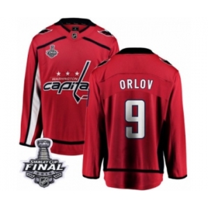 Men's Washington Capitals #9 Dmitry Orlov Fanatics Branded Red Home Breakaway 2018 Stanley Cup Final NHL Jersey