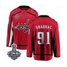 Men's Washington Capitals #91 Tyler Graovac Fanatics Branded Red Home Breakaway 2018 Stanley Cup Final NHL Jersey