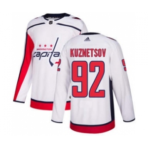 Men's Washington Capitals #92 Evgeny Kuznetsov White Road Stitched Hockey Jersey