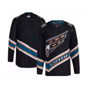 Men's Washington Capitals Blank Black 2022-23 Reverse Retro Stitched Jersey