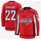 Men's Washington Capitals#22 Brandon Duhaime Red 2024-25 Home Stitched Hockey Jersey