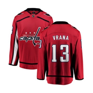 Washington Capitals #13 Jakub Vrana Fanatics Branded Red Home Breakaway NHL Jersey