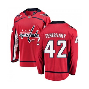 Washington Capitals #42 Martin Fehervary Fanatics Branded Red Home Breakaway NHL Jersey