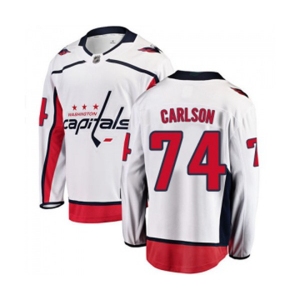 Washington Capitals #74 John Carlson Fanatics Branded White Away Breakaway NHL Jersey