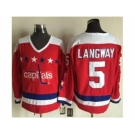 nhl jerseys washington capitals #5 langway red[m&n]