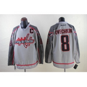 nhl washington capitals #8 alex ovechkin grey [charcoal cross check]