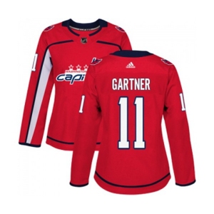 Women Adidas Washington Capitals #11 Mike Gartner Premier Red Home NHL Jersey