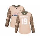 Women Adidas Washington Capitals #19 Nicklas Backstrom Camo Authentic 2017 Veterans Day Stitched NHL Jersey