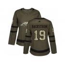 Women Adidas Washington Capitals #19 Nicklas Backstrom Green Salute to Service Stitched NHL Jerse